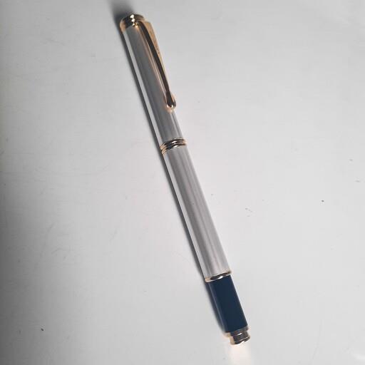 خودنویس برند کاندید سفید صدفی با مشکی